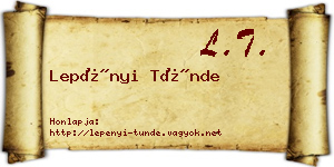 Lepényi Tünde névjegykártya